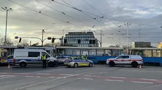Kolizja dwóch tramwajów na placu Jana Pawła II