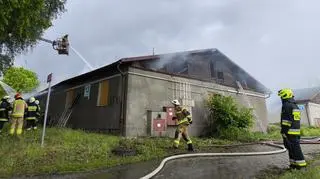 Pożar dawnych budynków socjalnych