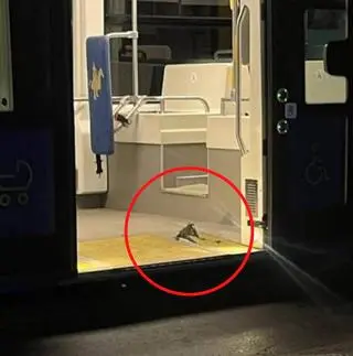 Szyna przebiła podłogę tramwaju