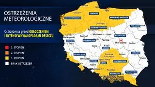 Ostrzeżenia IMGW przed oblodzeniem i intensywnymi opadami deszczu