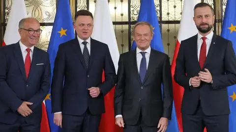Donald Tusk, Szymon Hołownia, Władysław Kosiniak-Kamysz, Włodzimierz Czarzasty