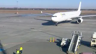 Lądowanie samolotu w Poznaniu