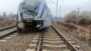 Skład został mocno uszkodzony po zderzeniu z wywrotką