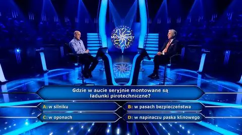 Pytanie z "Milionerów" o ładunki pirotechniczne w samochodach