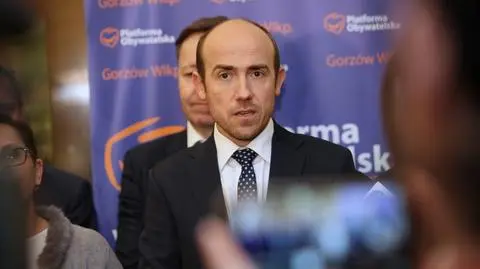 Borys Budka podczas piątkowej konferencji w Gorzowie Wielkopolskim