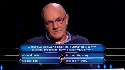 Opiorfina w pytaniu z "Milionerów" za pół miliona złotych