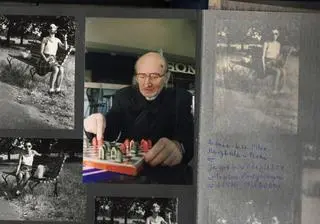 Strona z albumu ze zdjęciami Marii i Bogdana Kalinowskich