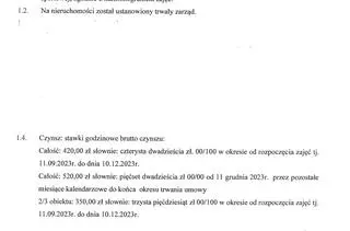 Brakujący fragment umowy