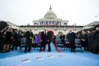 Barack Obama i Joe Biden podczas ceremonii inauguracyjnej, 21 stycznia 2013 rok