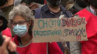 Protest przed Uniwersytetem Pedagogicznym w Krakowie