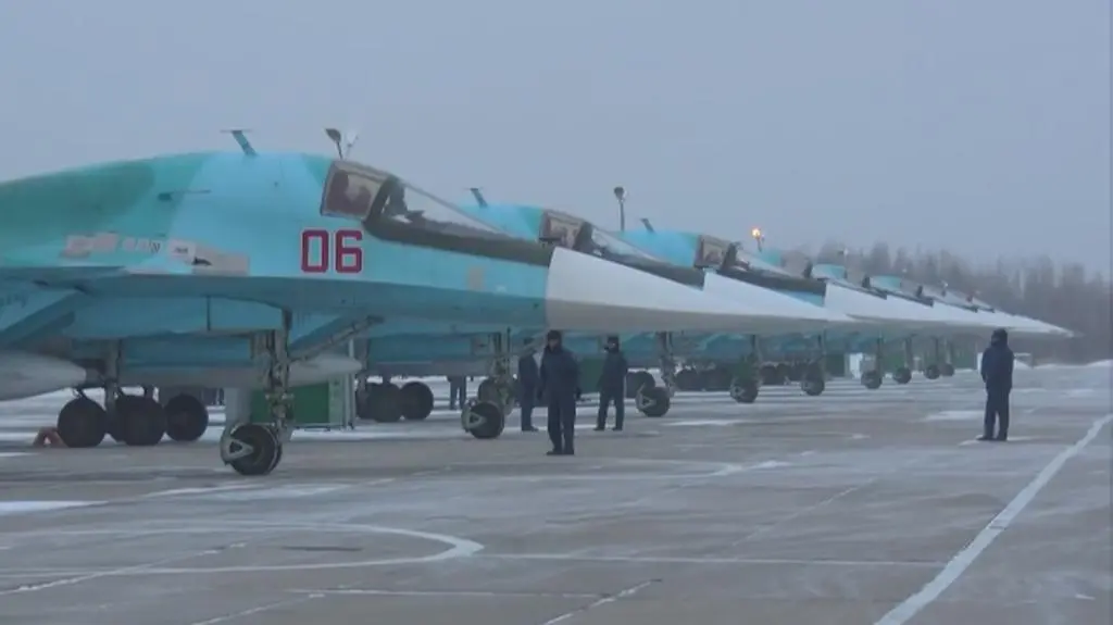 Rosyjskie Su-34 w Kraju Chabarowskim na Dalekim Wschodzie