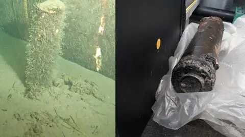 Morska boja dymna przed i po wydobyciu z Morza Bałtyckiego