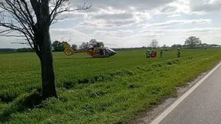 Na miejscu lądował śmigłowiec LPR