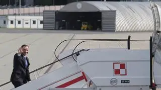 Andrzej Duda podczas ceremonii powitalnej w Baku