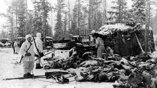 Luty 1940 roku. Rozbita sowiecka kolumna