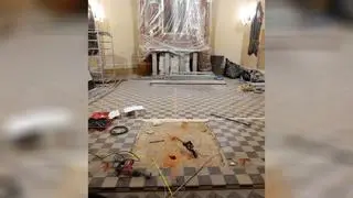 Zrobili przewierty pod posadzką