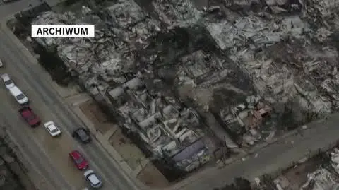 Dramatic drone video shows wildfire