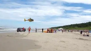 Na plaży lądował śmigłowiec LPR