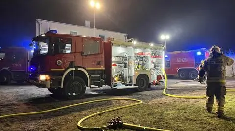 Pożar budynku wielorodzinnego w Ostródzie