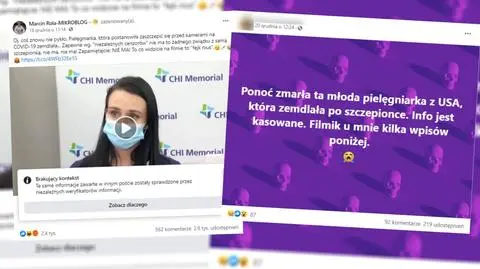 Nie. Pielęgniarka, która zemdlała po szczepieniu, nie umarła