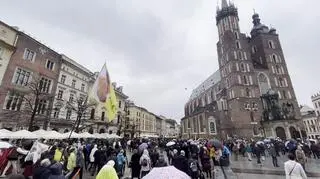 Biały Marsz na krakowskim Rynku