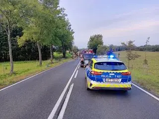 Wypadek dwóch samochodów w miejscowości Zalec