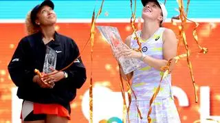 Iga Świątek and Naomi Osaka after the final game of the 2022 Miami Open