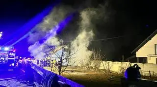 Pożar domu w miejscowości Kolonia Bogoria (woj. świętokrzyskie)