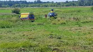Na miejscu lądował śmigłowiec LPR