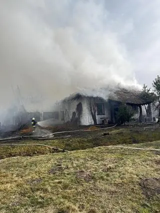 Pożar restauracji w Łodziskach pod Ostrołęką