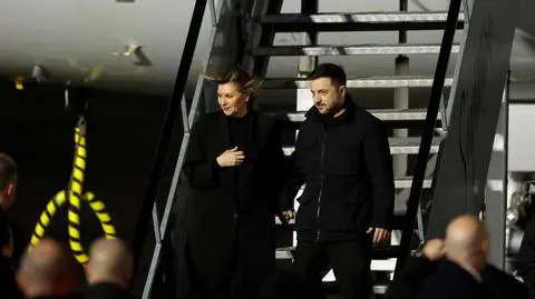 Wołodymyr Zełenski i Ołena Zełenska podczas wizyty w Dublinie 1.12.2025 r.