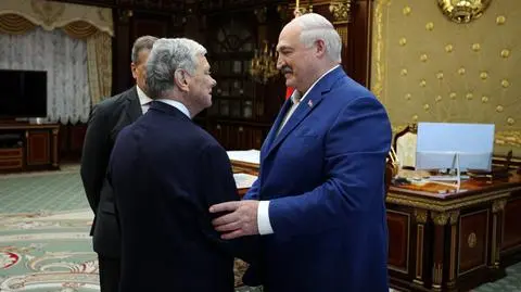 Alaksandr Łukaszenka i wysłannik USA John Coale