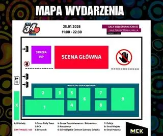 Mapa 34. Finału WOŚP w Katowicach!
