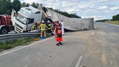 Wypadek na A1 niedaleko Radomska