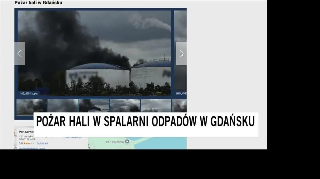 Pożar hali w Gdańsku