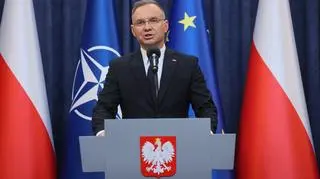 Andrzej Duda podczas oświadczenia