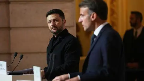 Wołodymyr Zełenski i Emmanuel Macron