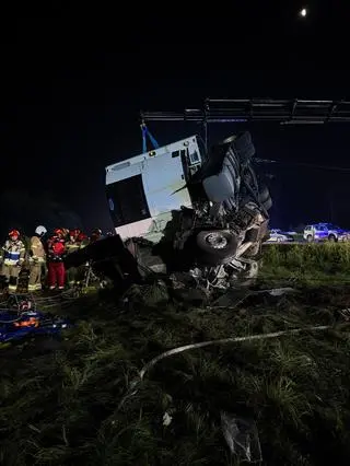 Kierowca ciężarówki jest w szpitalu 