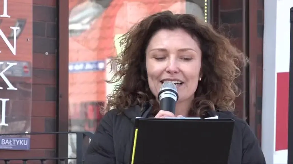 Protest w Łebie przeciwko wycinkom lasu pod inwestycje, 14 kwietnia 2024 roku