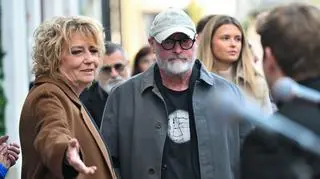 Hanna Zdanowska i Wojciech Smarzowski w Łódzkiej Alei Gwiazd przy ulicy Piotrkowskiej
