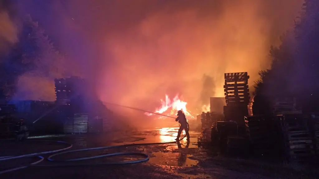 Pożar w miejscowości Krępice