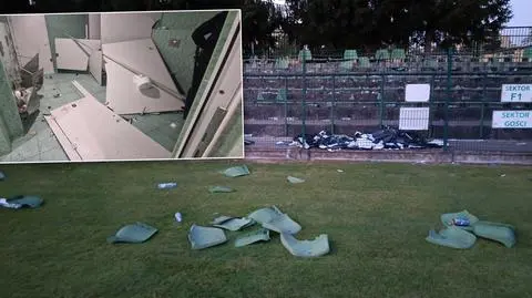 "Dziękujemy za miłą wizytę". Zdemolowana część stadionu, klub liczy straty