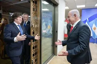 Javier Milei i Benjamin Netanjahu w Jerozolimie, 10 czerwca 2025 r.