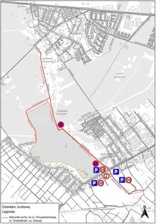 Organizacja ruchu przy cmentarzu na Junikowie