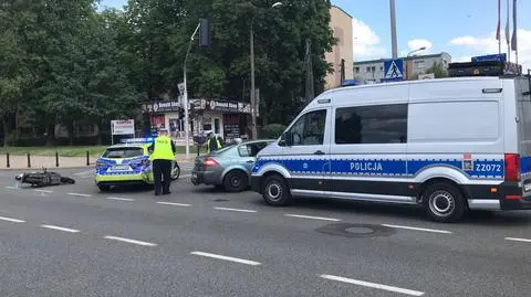 Zderzenie z samochodem osobowym. Motocyklista trafił do szpitala