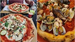 Dwie vegetariany i pizza frutti di mare