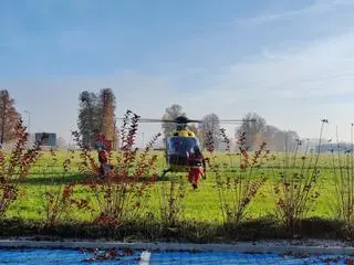 Na miejscu lądował śmigłowiec LPR
