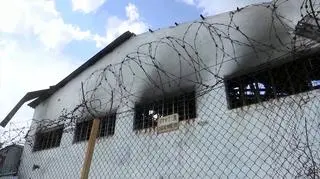 Obóz w Ołeniwce po wybuchu. Zdjęcie z nagrania 