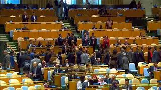 Benjamin Netanjahu przemawia na forum ONZ. Ludzie wychodzą z sali