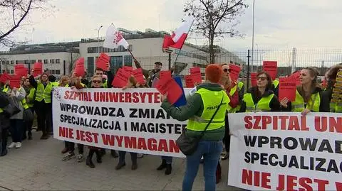 Protest pielęgniarek i położnych Szpitala Uniwersyteckiego w Krakowie
